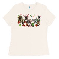 Bone Three Christmas Dinosaurs Ladies Tee - LillyAllenDesigns