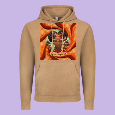 Fall African Girl Vintage Hoodie Designed By Barkaloodesign