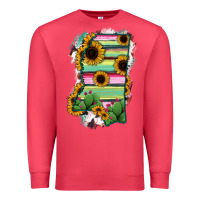 Cardinal Mississippi Map Sunflower Cactus Serape Premium Sweatshirt - RanaPortraitStore