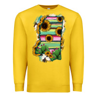 Lemon Mississippi Map Sunflower Cactus Serape Premium Sweatshirt - RanaPortraitStore