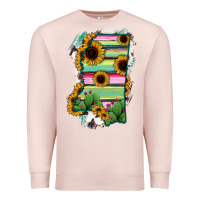 Pale Pink Mississippi Map Sunflower Cactus Serape Premium Sweatshirt - RanaPortraitStore