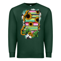 Sports Green Mississippi Map Sunflower Cactus Serape Premium Sweatshirt - RanaPortraitStore