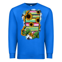 True Royal Mississippi Map Sunflower Cactus Serape Premium Sweatshirt - RanaPortraitStore