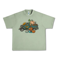 Oil Green western pumpkin farm truck Urban Heavy Tee - RanaPortraitStore