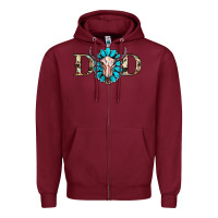 Burgundy western dad with gemstone and skull Zipper Hoodie - RanaPortraitStore