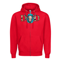 Red western dad with gemstone and skull Zipper Hoodie - RanaPortraitStore