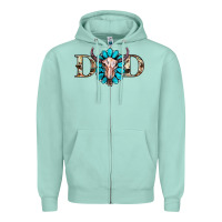 Seafoam western dad with gemstone and skull Zipper Hoodie - RanaPortraitStore