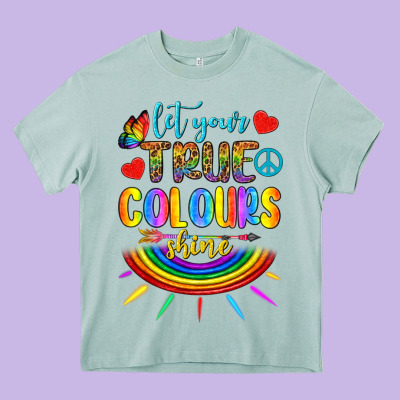Let Your True Colours Shine Heavy Core Tee Designed By Bundleandbundleshop