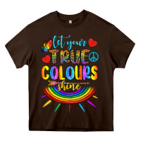 Chocolate Brown Let Your True Colours Shine Heavy Core Tee - BundleAndBundleShop