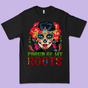 Sugar Skull Woman Proud Of My Roots Premium Tee Designed By Bundleandbundleshop