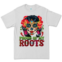 Dove Grey sugar skull woman proud of my roots Premium Tee - BundleAndBundleShop