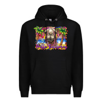 Black hello summer camel at the beach Premium Hoodie - BarkalooDesign