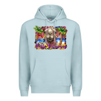 Blue Mist hello summer camel at the beach Premium Hoodie - BarkalooDesign