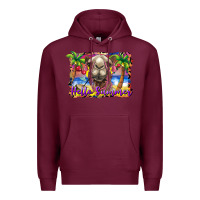 Burgundy hello summer camel at the beach Premium Hoodie - BarkalooDesign