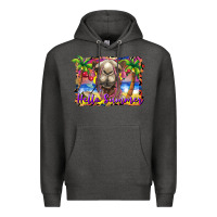 Charcoal Heather hello summer camel at the beach Premium Hoodie - BarkalooDesign