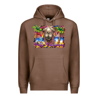 Chestnut hello summer camel at the beach Premium Hoodie - BarkalooDesign
