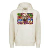 Oatmeal Heather hello summer camel at the beach Premium Hoodie - BarkalooDesign