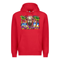 Red hello summer camel at the beach Premium Hoodie - BarkalooDesign