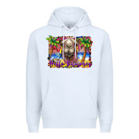 White hello summer camel at the beach Premium Hoodie - BarkalooDesign