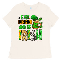 Bone Eat drink and be Irish St. Patrick's Ladies Tee - LillyAllenDesigns