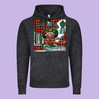 Christmas African Girl Vintage Hoodie Designed By Barkaloodesign