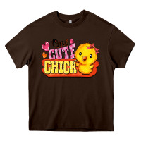 Chocolate Brown one cute chick Heavy Core Tee - FaDigitalArtStudio