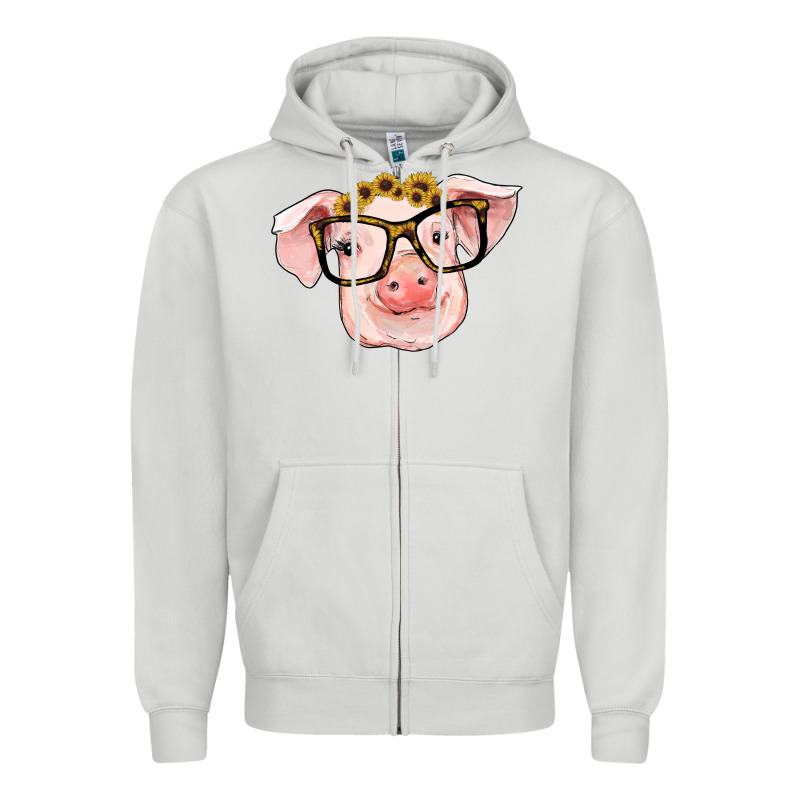 Sunflowers With Pig Zipper Hoodie by RanaPortraitStore | Teevron