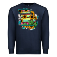 Navy Missouri Map Sunflower Cactus Serape Premium Sweatshirt - RanaPortraitStore