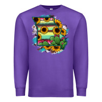 Purple Missouri Map Sunflower Cactus Serape Premium Sweatshirt - RanaPortraitStore