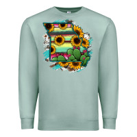 Seafoam Missouri Map Sunflower Cactus Serape Premium Sweatshirt - RanaPortraitStore