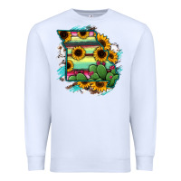 White Missouri Map Sunflower Cactus Serape Premium Sweatshirt - RanaPortraitStore