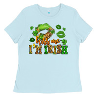 Baby Blue kiss me im irish st patricks lip stain Ladies Tee - LillyAllenDesigns