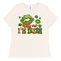 Kiss Me Im Irish St Patricks Lip Stain Ladies Tee | Teevron