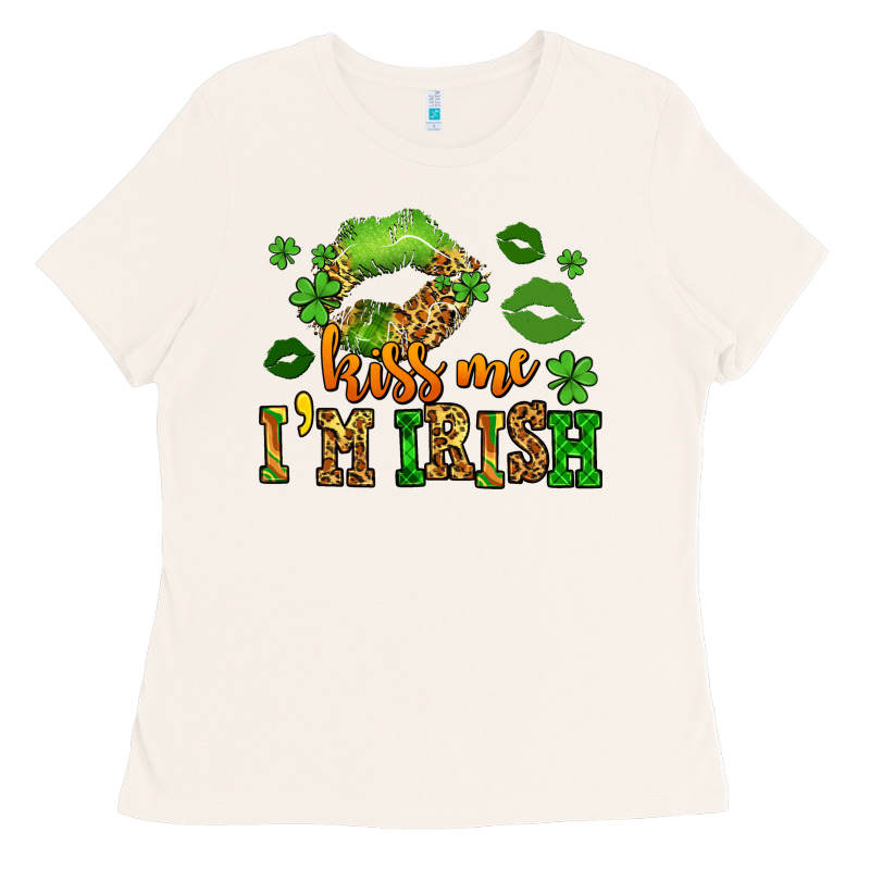 Kiss Me Im Irish St Patricks Lip Stain Ladies Tee by LillyAllenDesigns | Teevron