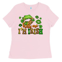 Bubblegum Pink kiss me im irish st patricks lip stain Ladies Tee - LillyAllenDesigns