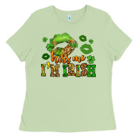 Matcha kiss me im irish st patricks lip stain Ladies Tee - LillyAllenDesigns