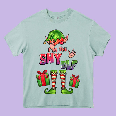 Im The Shy Elf Elf Heavy Core Tee Designed By Fadigitalartstudio