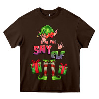 Chocolate Brown im the shy elf elf Heavy Core Tee - FaDigitalArtStudio