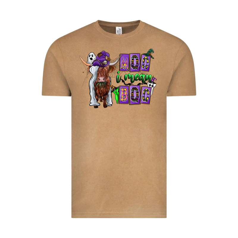 Moo I Mean Boo Vintage Tee by CowhideDigitalArt | Teevron