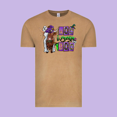 Moo I Mean Boo Vintage Tee Designed By Cowhidedigitalart