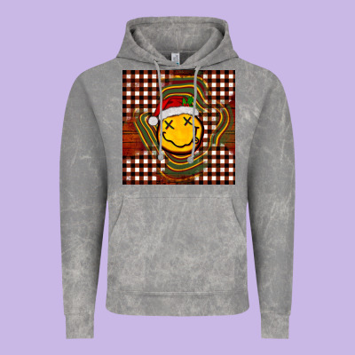 Christmas Smiley Face Vintage Hoodie Designed By Barkaloodesign