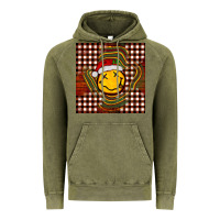 Vintage Olive Christmas smiley face Vintage Hoodie - BarkalooDesign