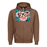 Chestnut gemstone and cowhide pig Zipper Hoodie - RanaPortraitStore