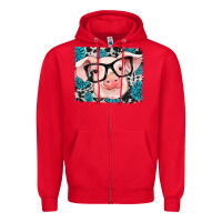 Red gemstone and cowhide pig Zipper Hoodie - RanaPortraitStore