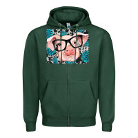 Sports Green gemstone and cowhide pig Zipper Hoodie - RanaPortraitStore
