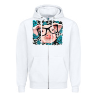 White gemstone and cowhide pig Zipper Hoodie - RanaPortraitStore
