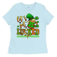 Baby Blue lets get lucked up st patricks Ladies Tee - LillyAllenDesigns