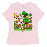 Bubblegum Pink lets get lucked up st patricks Ladies Tee - LillyAllenDesigns