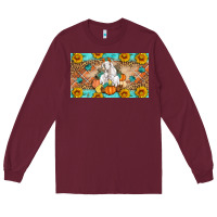 Burgundy Goat Family Fall Pumpkins Long Sleeve Tee - Artiststas