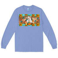Colony Blue Goat Family Fall Pumpkins Long Sleeve Tee - Artiststas